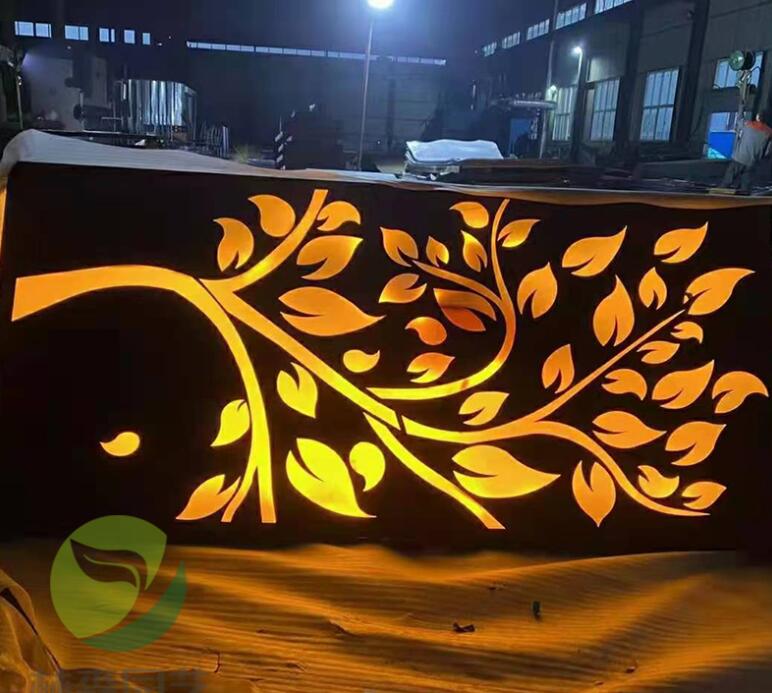 丁青耐候钢板灯箱